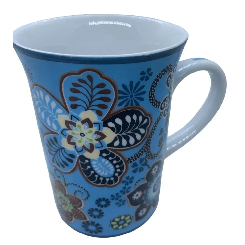 Vera Bradley Bali Blue Porcelain Coffee Cup Mug Retired Design - Picture 4 of 12